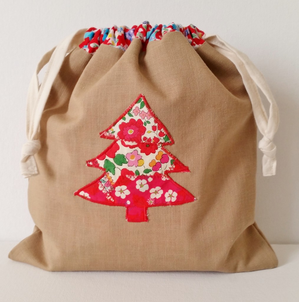 Liberty Applique Drawstring Gift Bag | Mad For Fabric